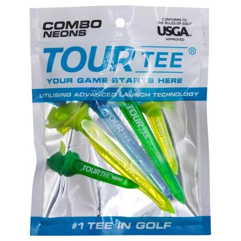 Gói 5 tee TOUR TEE COMBO NEONS BLUE Giúp bóng bay xa hơn | TOUR Tee từ Golf