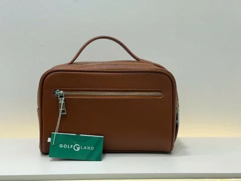 Túi Cầm Tay Da GLSX Vân Taiga (Quai 2 chiều) Vàng bò