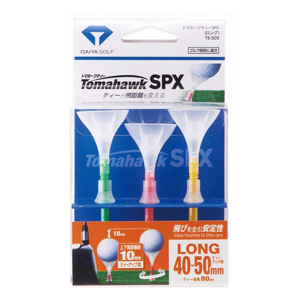 Tee golf nhựa 80mm hình Phễu Tomahawk SPX TE 505 Long Japan | DAIYA - hình thu nhỏ 3
